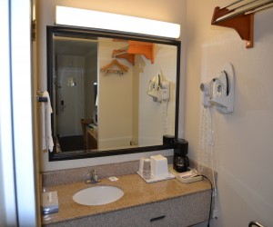 Vanity in Private Bathroom at Travel Inn